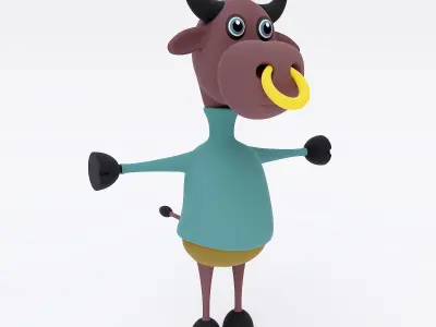 Cartoon buffalo 3d model 3D model