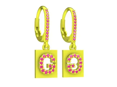 A6735 G Diamond Earrings 3D Model 3D print model