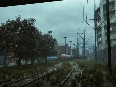 Oil Tank Train Car and Boxcar 3D model Low-poly 3D model