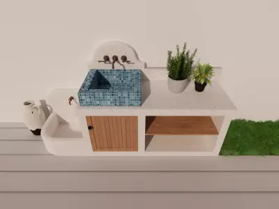 Bathroom Cabinet With Sink -B6 3D model