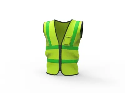 Realistic Worker Vest 001 Low-poly 3D model