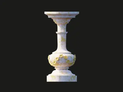  Enchanting Flower adorned Pedestal for Games and Films Low-poly 3D model