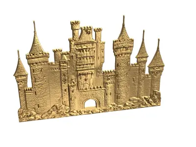 Futuristic Cityscape Relief Wall Panel -Unique 3D Printable   3D print model