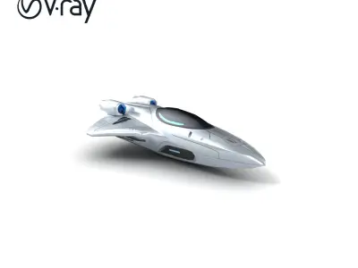 Interstellar Spaceship Speed Aerodynamic Model Pack Low-poly 3D model