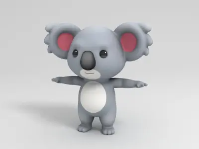 Koala cartoon bear 3D model