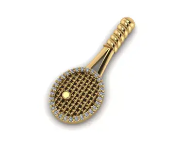 Tennis Racket Necklace 3D print model