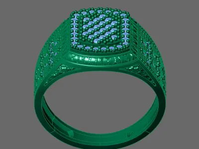 Gents Rings Diamond Men Ring STL 3DM 3D ready print model 3D print model