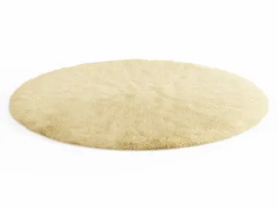 Round rug yellow 3D model