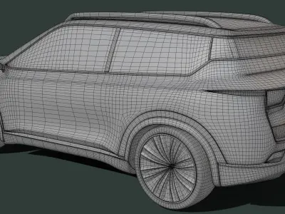 damaged crossover car 3D model