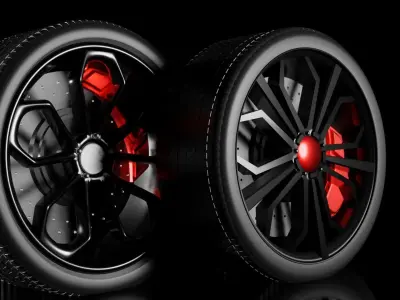Supercar alloy wheel 3D model