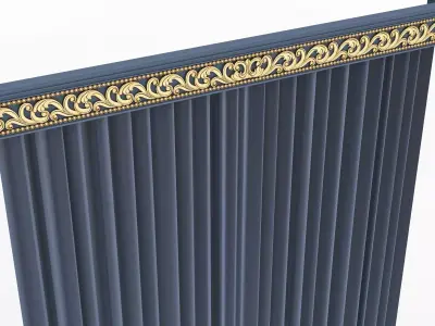Cornice Classic Curtain 011 Low-poly 3D model