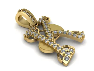 LUXURY ALPHABET K PENDANT 3D PRINTABLE MODEL 3D print model