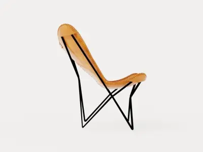 Saya Bats Mouse Armchair Leather Iron Low-poly 3D model