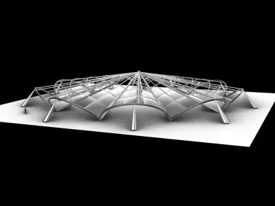 Architectural Pavilion Structure 7 sides 3D model