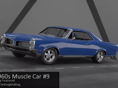 1960s Muscle Car 9 Fully Featured Low-poly 3D model