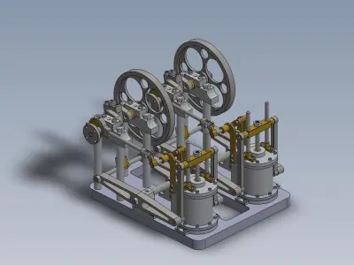 A TWIN CYLINDER SIDE BEAM STEAM ENGINE 3D model