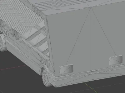 Cartoon Ice Cream Truck Low-poly 3D model