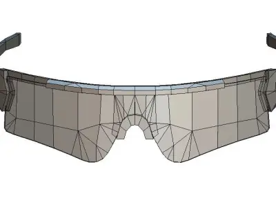 Cartoon High Poly Subdivision Sport Glasses Low-poly 3D model