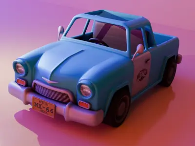car cartoon MX Low-poly 3D model