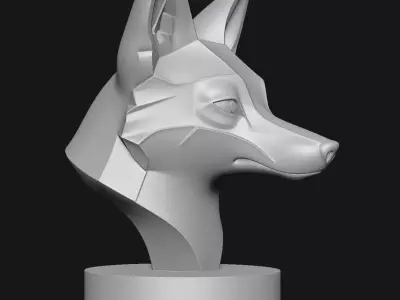 Fox head sculpture 3D print model