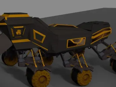 Sci-Fi Space Rover Free low-poly 3D model