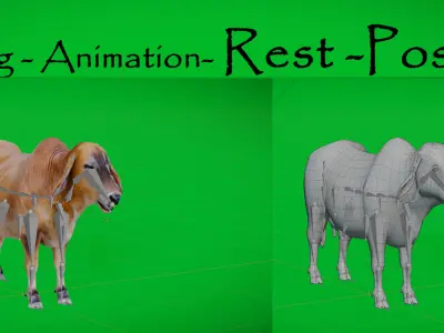 Indian Cow Low-poly 3D model