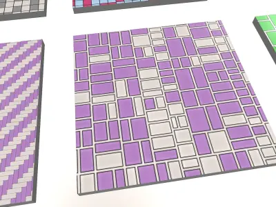 Floors Set different colored squares Free low-poly 3D model
