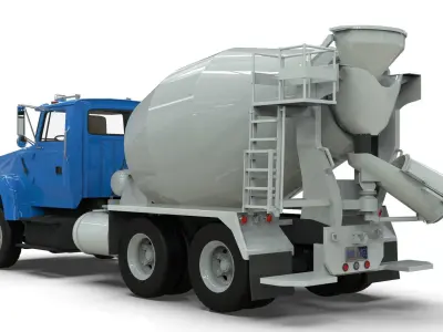 L9000 Cement Mixer Beck Drum 6 Hood Variants 3D model