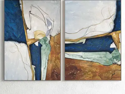 Plaster Two Photo Frame 139 Low-poly 3D model