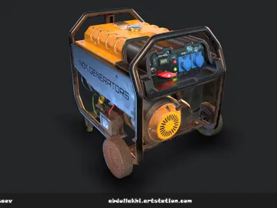 Used Gas portable generator Low-poly 3D model