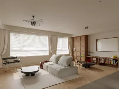 Modern living room dining room interior scenes 500 3D model