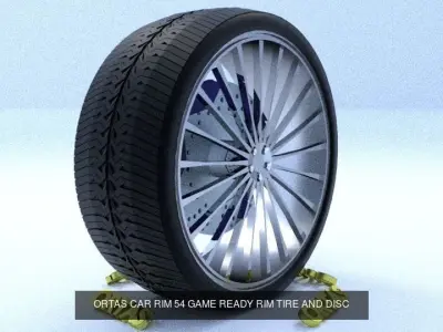 ORTAS CAR RIM 53-54 GAME READY RIM TIRE AND DISC 3D Model Pack
