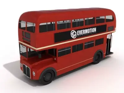 Red Double Decker Bus 3D model