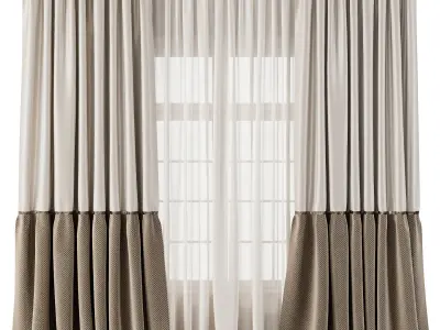 Herringbone Patterned Bottom Curtains 62 3D model