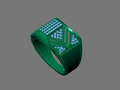 Gents Rings Diamond Men Ring STL 3DM 3D ready print model 3D print model