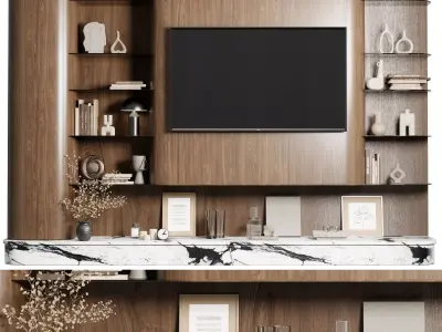 TV Wall set 27 3D model