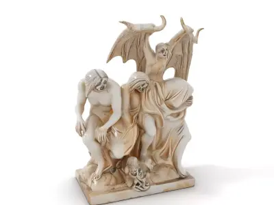 Gothic Sculpture model pack Low-poly 3D model