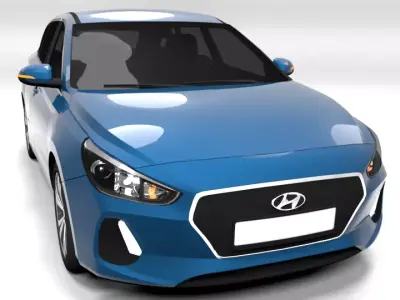 HYUNDAI I30 2018 ESTATE LOWPOLY Low-poly 3D model