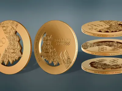 Sochi 2014 Olympic Medal 3D model