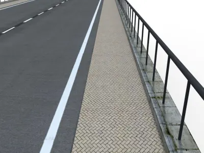 Concrete Bridge Low-poly 3D model