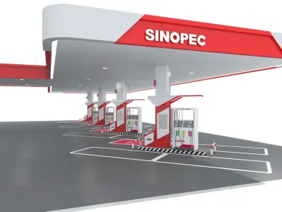 gas station 3D model 6