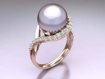 Pearl Ring - Womens Rings  - N727754 3D print model