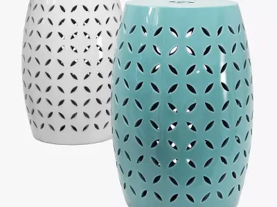 Wrought studio feliciana petal accent stool 3D model