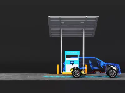 Hydrogen Station and X-Ray Car 3D model