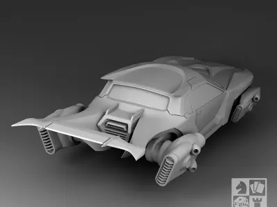 Futuristic supersonic car 3D print model