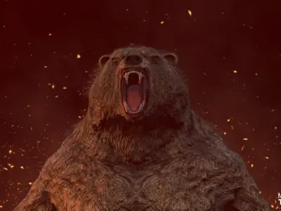 WEREWOLF BEAR Low-poly 3D model