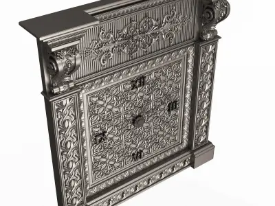 Classic Clock 02 Chrome Low-poly 3D model