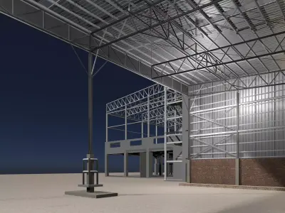 Industrial building layout 25-42 3D model