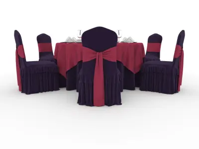 Banquet Table and Chair 51 3D model