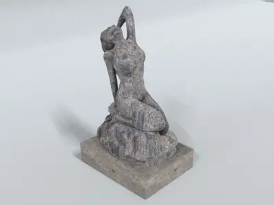 laos Female Leaning Back Statue Low-poly 3D model